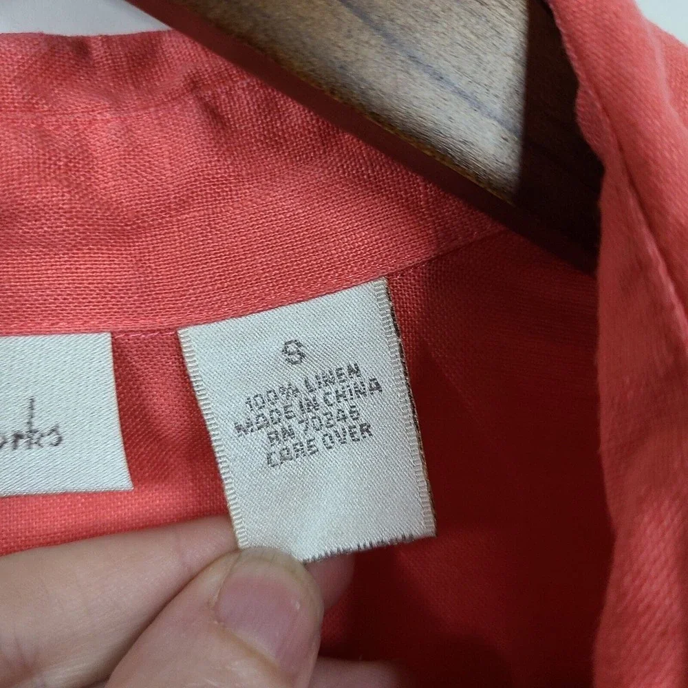 Studio Works Vintage Linen Button Front Shirt Womens Small - Picture 4 of 7